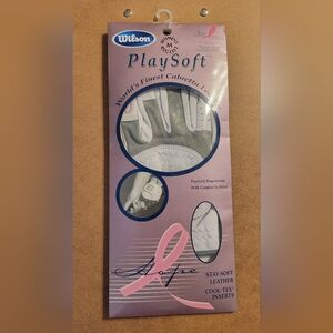 Wilson PlaySoft Leather Golf Glove with Pink Breast Cancer Ribbon